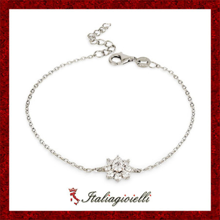 Scintillante Braccialetto Fiore in Argento 925 - Italiagioielli