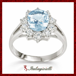 Sfarzoso Anello Kate Acquamarina in Argento 925 - Italiagioielli