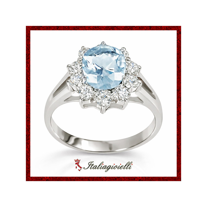 Sfarzoso Anello Kate Acquamarina in Argento 925 - Italiagioielli