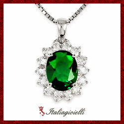 Sfarzosa Collana Smeraldo in Argento 925 - Italiagioielli