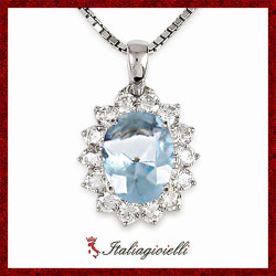 Sfarzosa Collana Acquamarina in Argento 925 - Italiagioielli