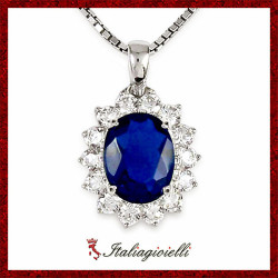 Sfarzosa Collana Zaffiro in Argento 925 - Italiagioielli