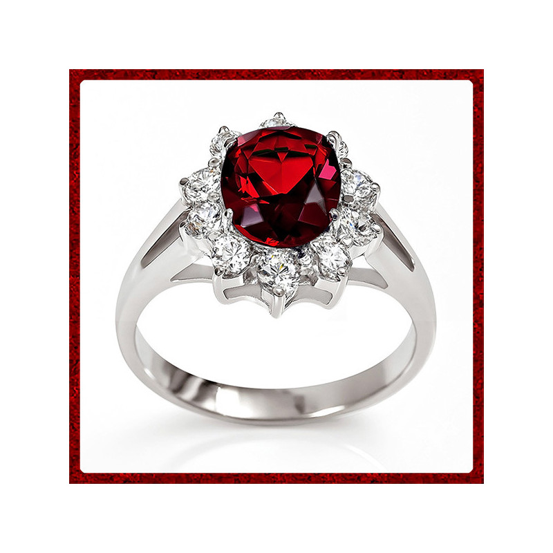 Sfarzoso Anello Rubino in Argento 925 - Italiagioielli