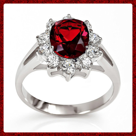 Sfarzoso Anello Rubino in Argento 925 - Italiagioielli