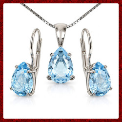 Parure Goccia Acquamarina in Argento 925 - Italiagioielli