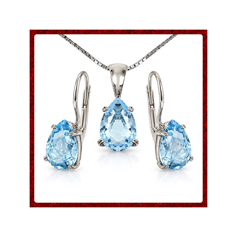 Parure Goccia Acquamarina in Argento 925 - Italiagioielli