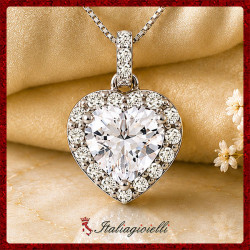 Romantica Collana Cuore Brillante in Argento 925 - Italiagioielli