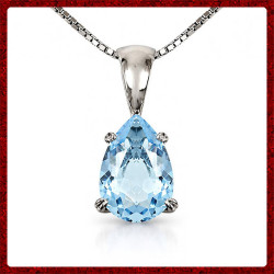 Collana Goccia Acquamarina in Argento 925 - Italiagioielli