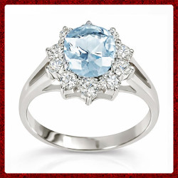 Sfarzoso Anello Acquamarina in Argento 925 - Italiagioielli