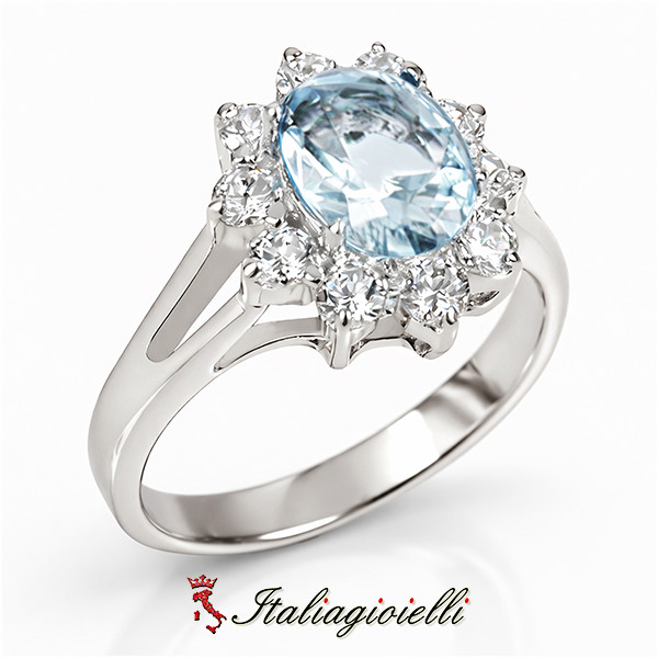 Sfarzoso Anello Kate Acquamarina