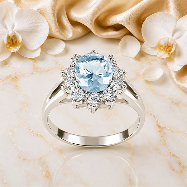 Sfarzoso Anello Kate Acquamarina