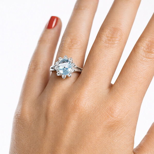 Sfarzoso Anello Kate Acquamarina