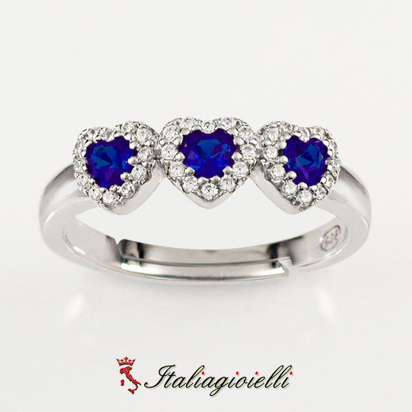 Splendido Anello Trilogy Cuori Zaffiro