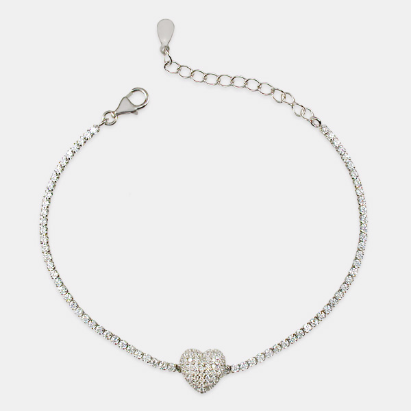 Bracciale Tennis Cuore Pavè