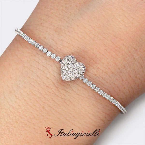 Bracciale Tennis Cuore Pavè