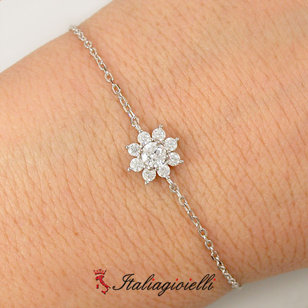 Scintillante Braccialetto Fiore