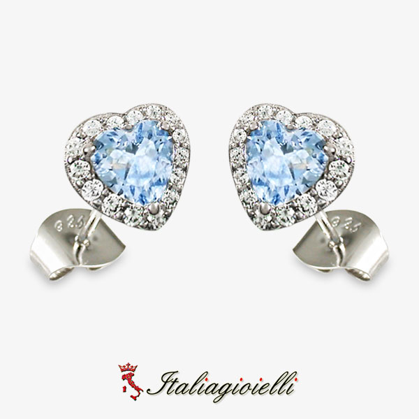 Magici Orecchini Cuore Acquamarina