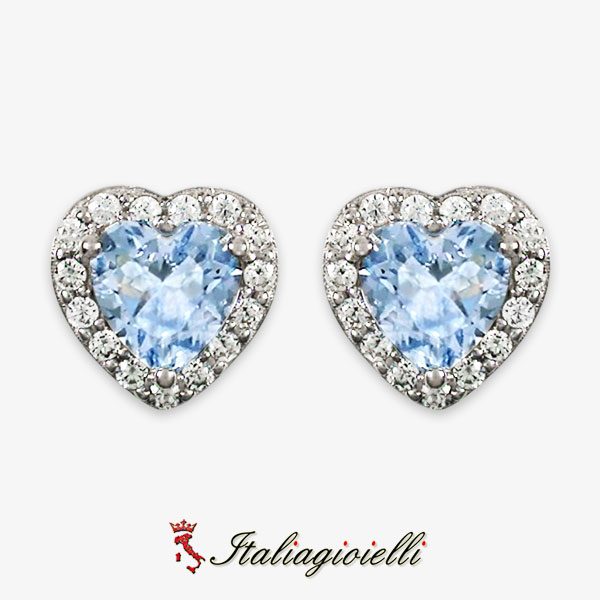Magici Orecchini Cuore Acquamarina