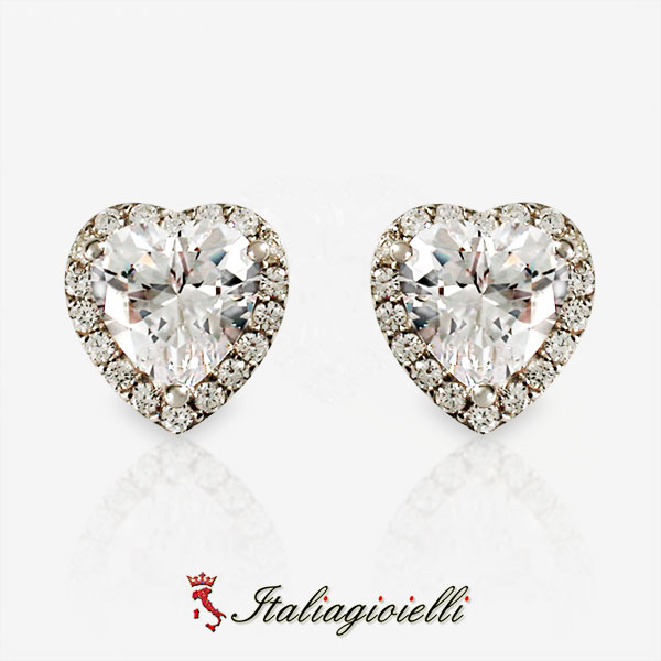 Romantici Orecchini Cuore Brillante