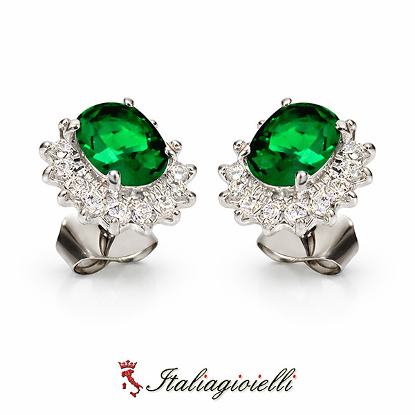 Sfarzosi Orecchini Smeraldo