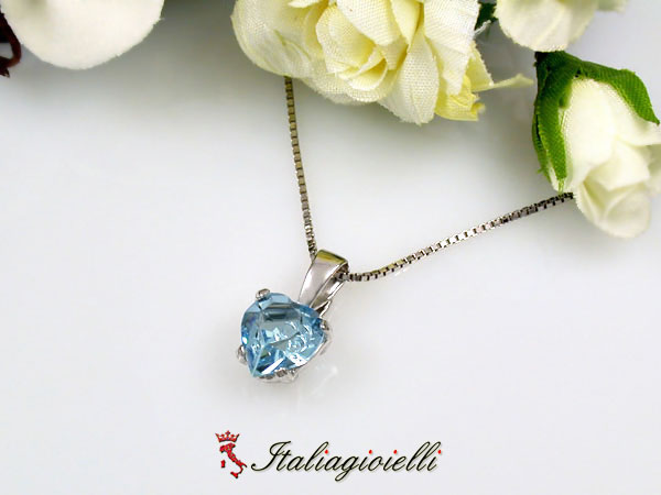 Collana Cuore Acquamarina