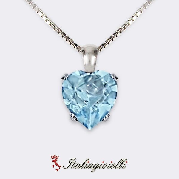Collana Cuore Acquamarina