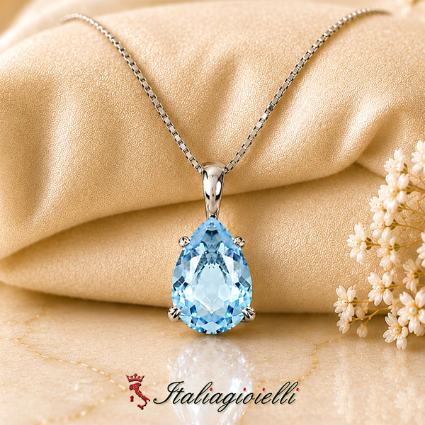 Collana Goccia Acquamarina