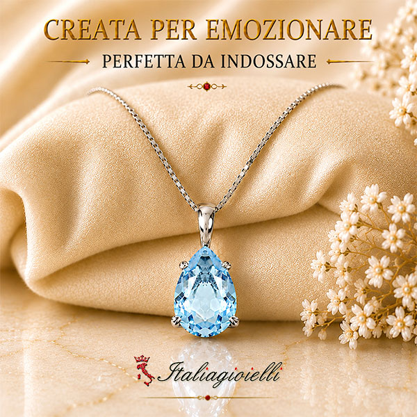 Collana Goccia Acquamarina