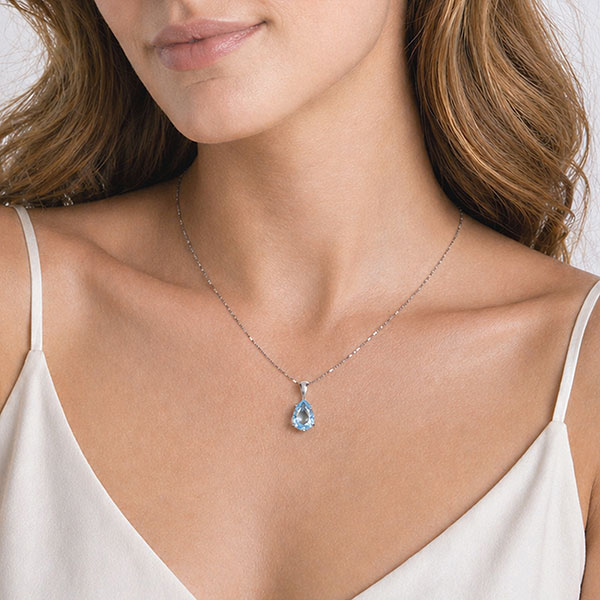 Collana Goccia Acquamarina