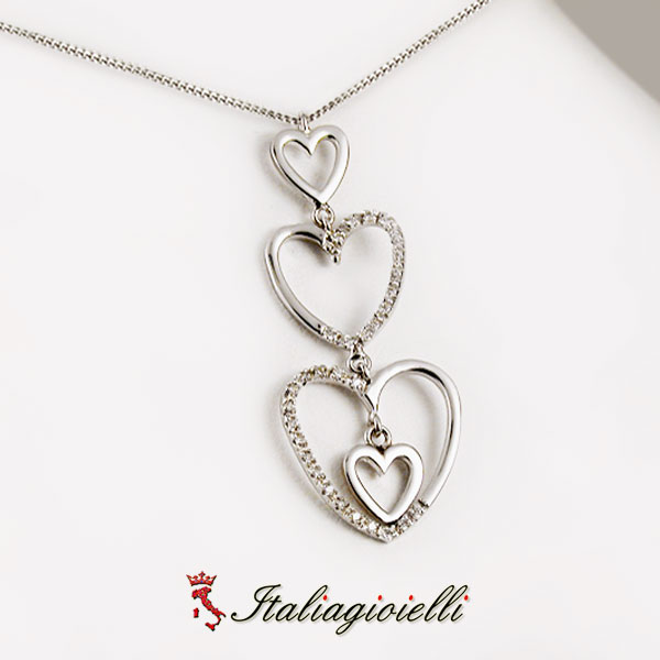 Scintillante Collana Trilogy Cuori