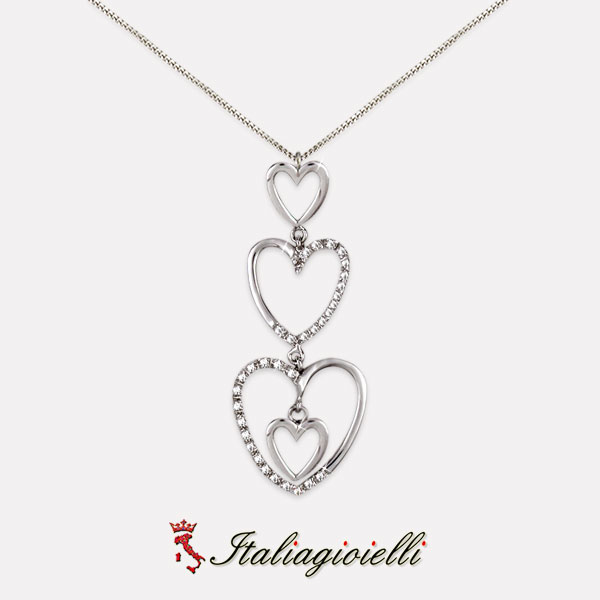 Scintillante Collana Trilogy Cuori