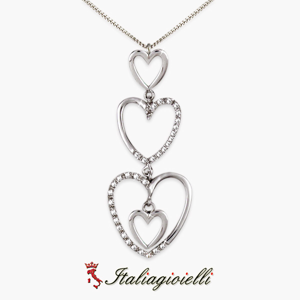 Scintillante Collana Trilogy Cuori